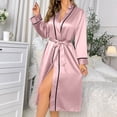 thumbnail image 1 of Naittoop Womens Long Robe Fall Lightweight Sexy Long Sleeve Kimono Bathrobes Elegant Comfortable Bride Robes for Wedding Day, 1 of 4