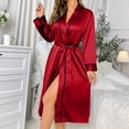 thumbnail image 1 of Naittoop Womens Long Robe Fall Lightweight Sexy Long Sleeve Kimono Bathrobes Elegant Comfortable Bride Robes for Wedding Day, 1 of 4