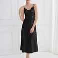 thumbnail image 1 of Naittoop Womens Satin Silk Nightgowns Sexy Lace Patchwork V Neck Spaghetti Strap Sleepwear Long Slip Dress Chemise Nightwear, 1 of 5
