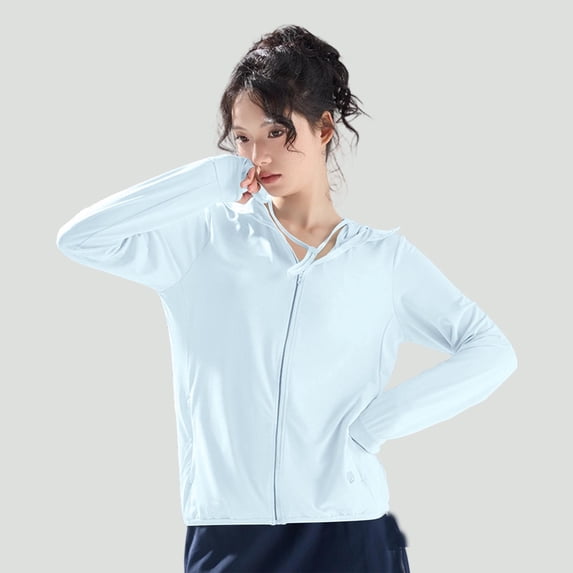 Naittoop Womens Sun Protection Hoodie with Visor UPF 50+ Long Sleeve Sun Shirts Rash Guard Fishing Hiking Zip Up Jackets