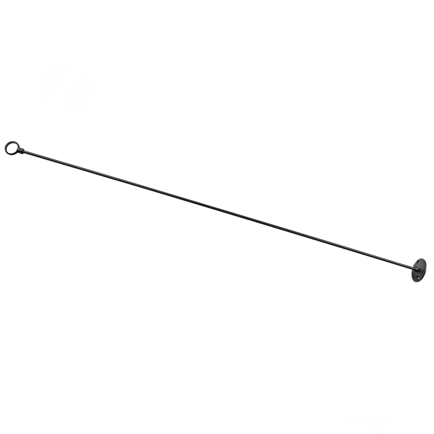 Black 36" Stainless Steel Shower Rod Ceiling Support with Loop