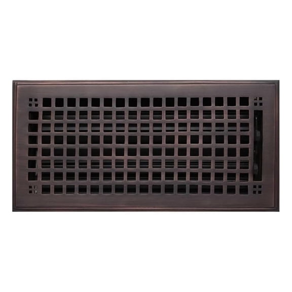 Naiture 4" x 10" Solid Brass Floor Register Mission Style Oil Rubbed Bronze Fini
