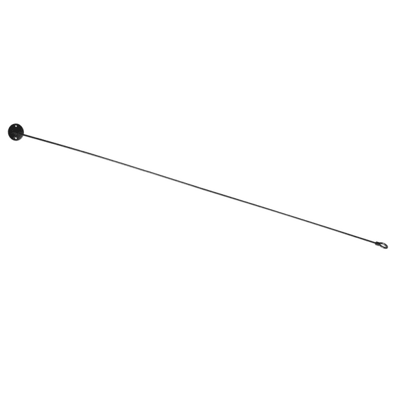 Naiture 48" Swivel Stainless Steel Shower Curtain Rod Ceiling Support with 1'' Loop, Black Finish