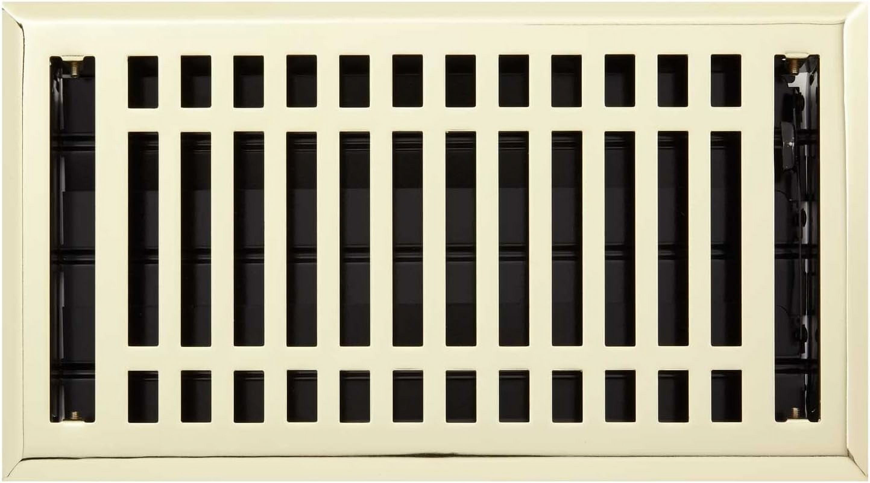 Naiture 6" X 14" Steel Louvered Floor Register With Damper Or Lever ...