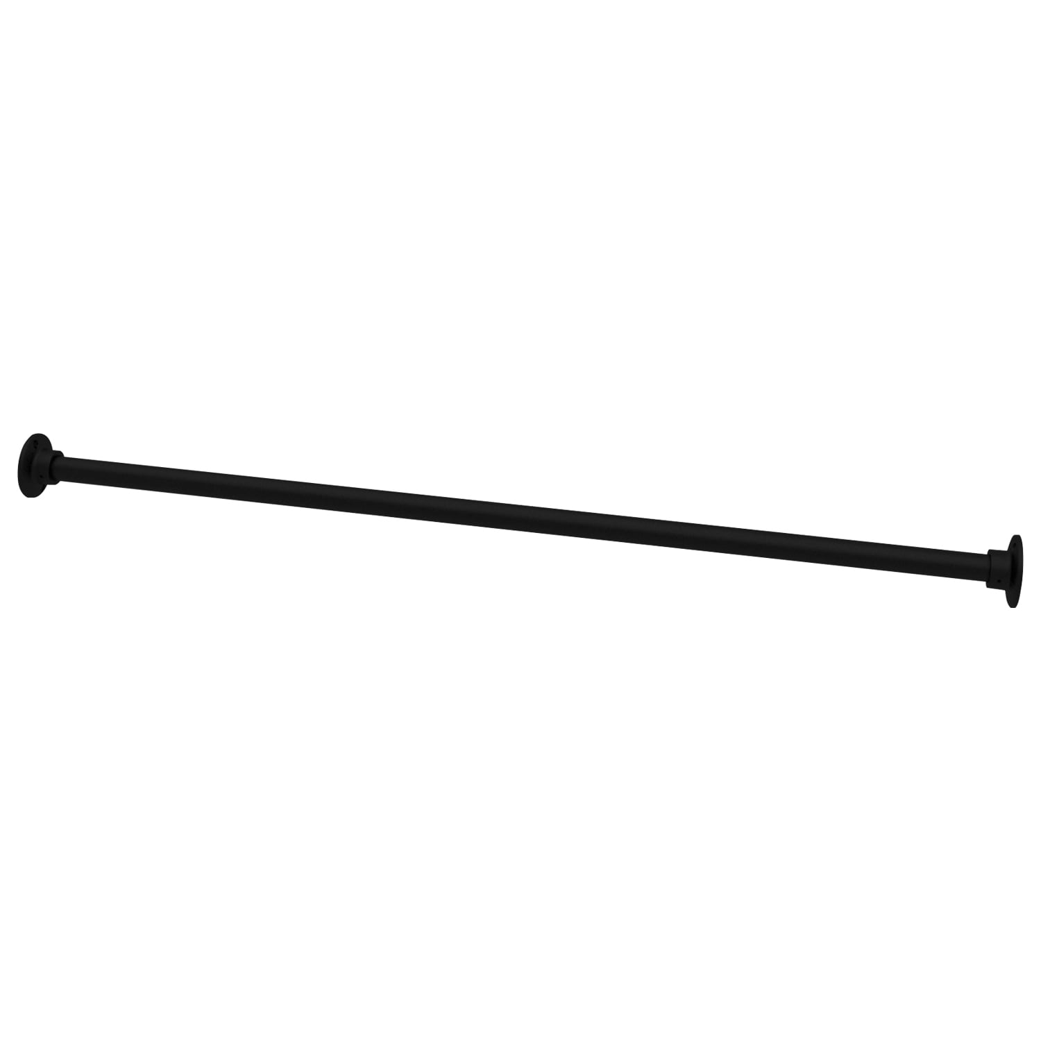60" Black Stainless Steel Straight Shower Curtain Rod
