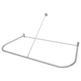 thumbnail image 1 of Naiture 60'' x 30'' D Shape Shower Curtain Rod with Ceiling or Wall Dual-Use Swivel Support, Best for Shower Window Rod, Stainless Steel, Chrome Finish, 1 of 8
