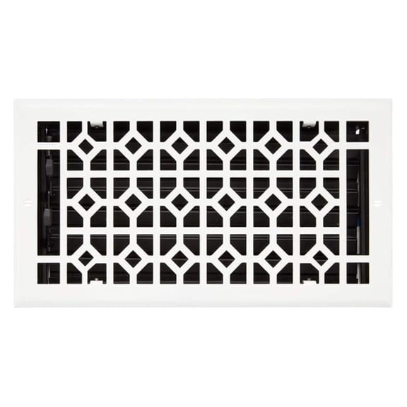 Naiture Appert Steel Wall Register in 4" X 12" (5-1/4" X 13-3/8" Overall), White Finish