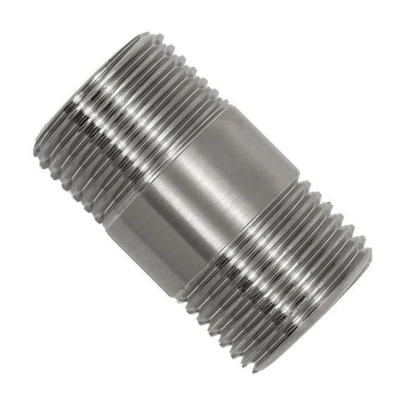 Naiture Brass 1/2 NPT Connection Threaded Pipe Fitting Nipple Heavy Duty, 1-1/2" Long, Brushed Nickel Finish