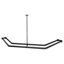 Naiture Dual Corner Rods Double Corner L Shaped Shower Curtain Rod with ...