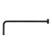 Naiture L Shaped, Corner Shower Head Extension Arm with Flange, 20 inch Length, Straight Lower Rain Fall Shower Head, Long Extender Pipe, Brass, Oil Rubbed Bronze Finish