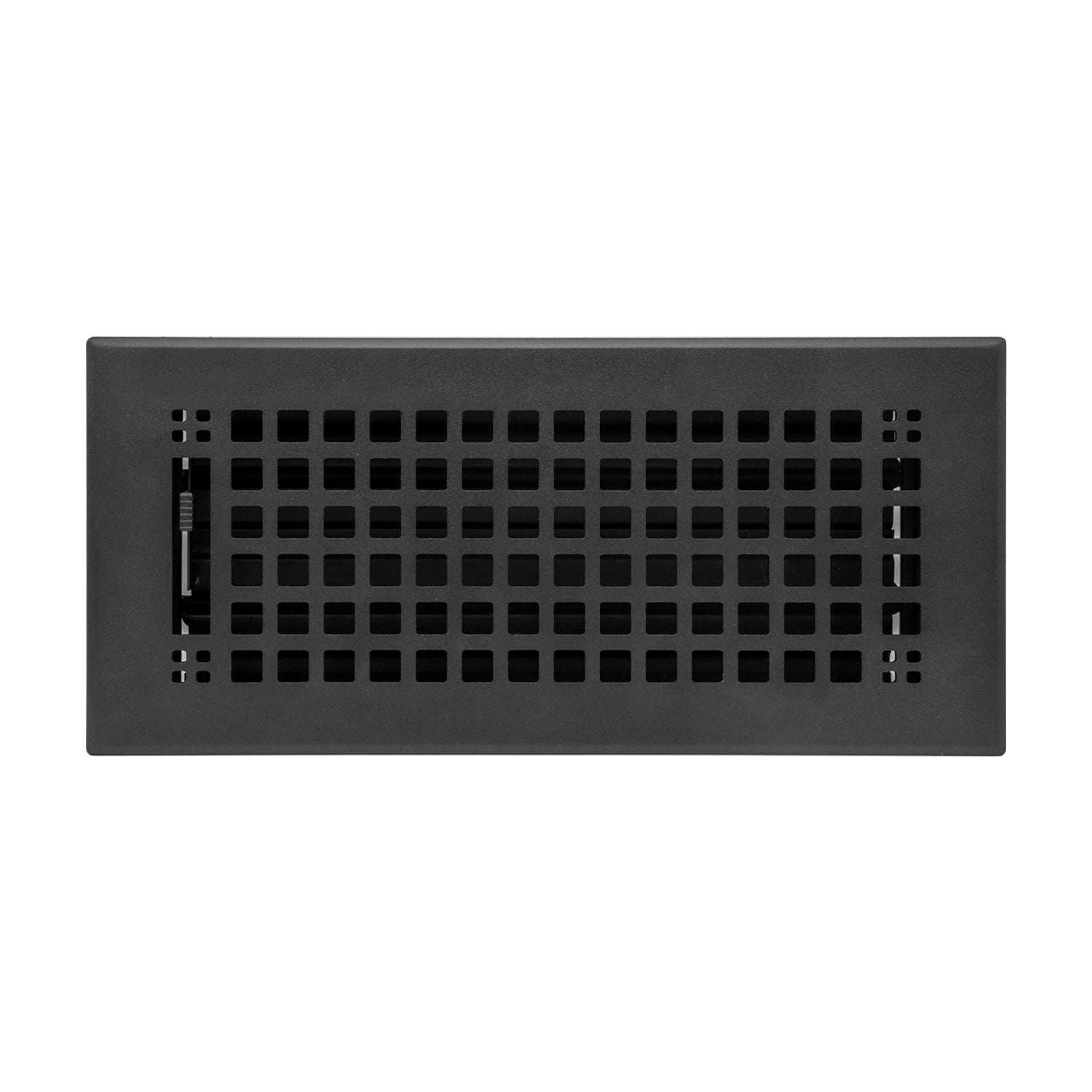 Naiture Louvered Floor Register, Mission Style Stainless Steel with Damper or Lever, Duct Size 4" X 10" (Overall Size 5-1/4" X 11-5/8"), Black Finish