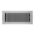 thumbnail image 1 of Naiture Louvered Floor Register, Modern Style Stainless Steel with Damper or Lever, Duct Size 4" X 10" (Overall Size 5-1/4" X 11-5/8"), Brushed Nickel Finish, 1 of 10