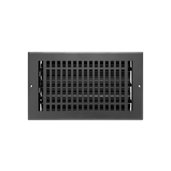 Naiture Louvered Wall Register, Contemporary Style Stainless Steel with Damper or Lever, Duct Size 6" X 10" (Overall Size 6-7/8" X 11-5/8"), Black Finish