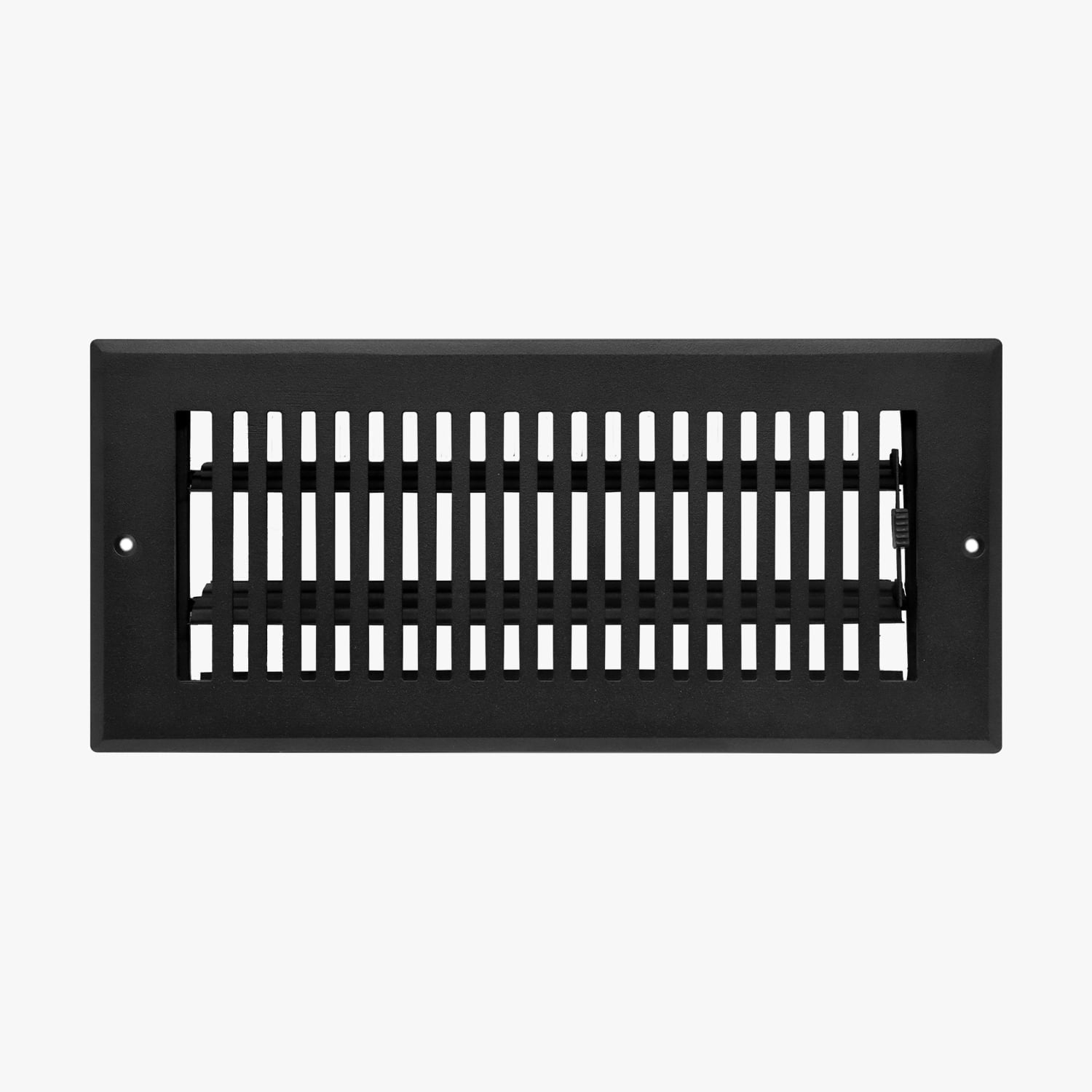 Naiture Louvered Wall Register, Modern Style Stainless Steel with Damper or Lever, Duct Size 4" X 10" (Overall Size 5-1/4" X 11-5/8"), Black Finish