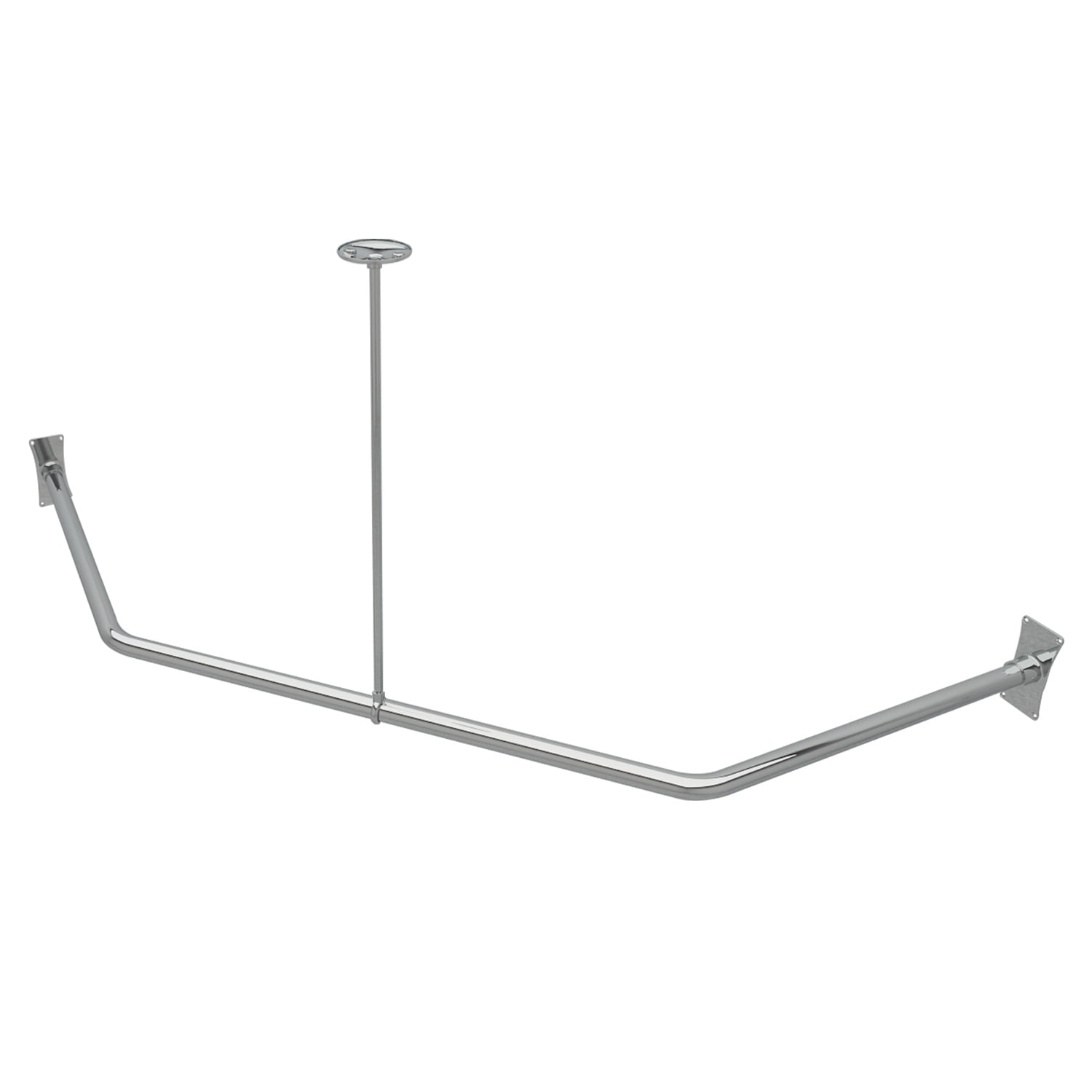 Naiture Neo-Angle Shower Curtain Rod Stainless Steel with Ceiling ...