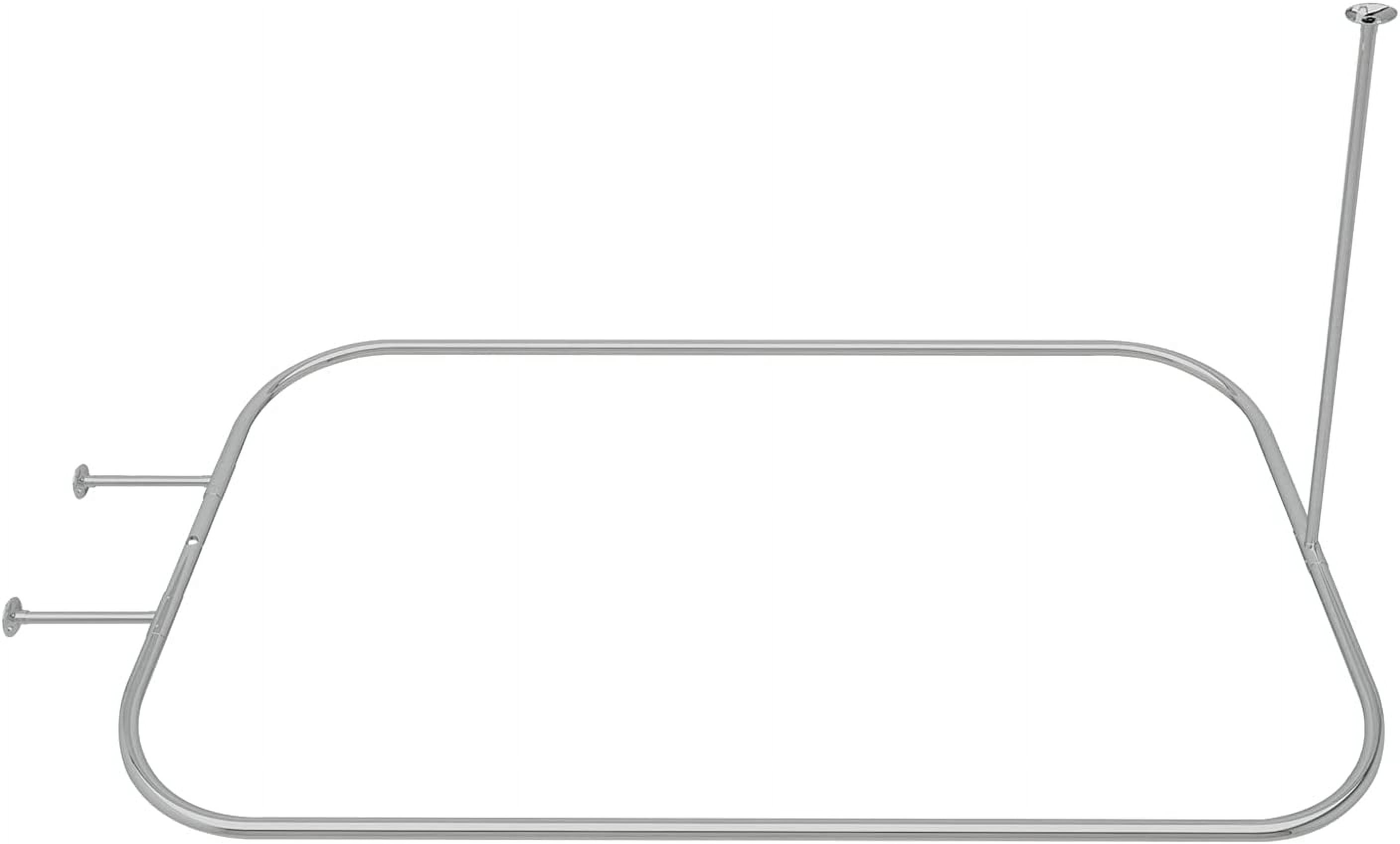 Naiture Shower Curtain Rod Rectangular Shape for Clawfoot Tub with