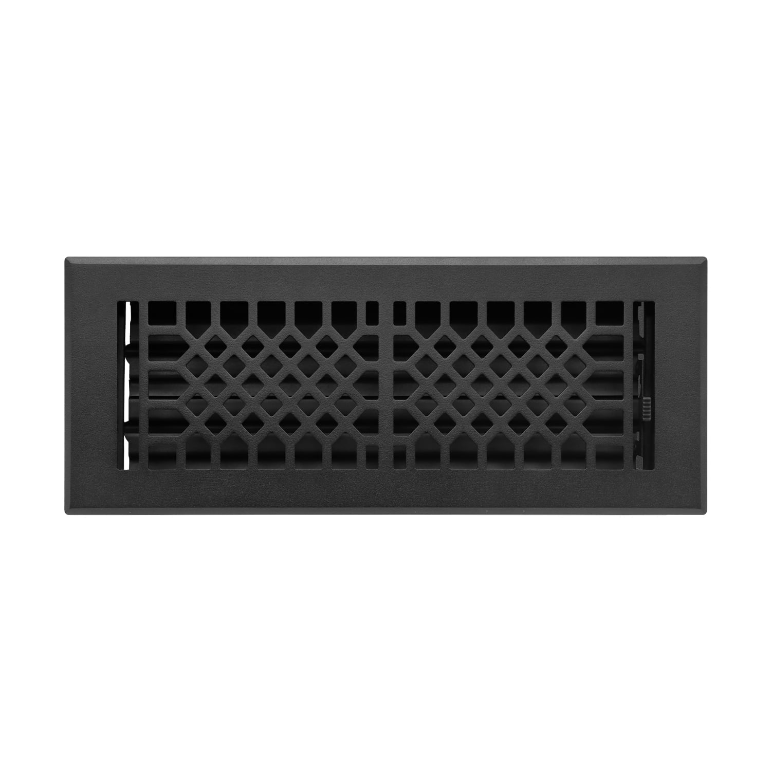 Naiture Stainless Steel Floor Register, Heavy Duty Rust-Resistant Floor Vent Cover, Metal Damper or Lever, Antique Style Grille Floor Vent, Duct Size 4" X 12", Black Finish