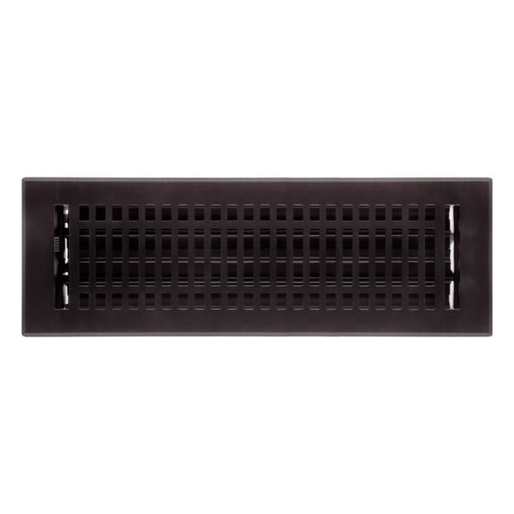 Naiture Stainless Steel Floor Register, Heavy Duty Rust-Resistant Floor Vent Cover, Metal Damper or Lever, Contemporary Style Grille Floor Vent, Duct Size 4" X 14", Oil Rubbed Bronze Finish