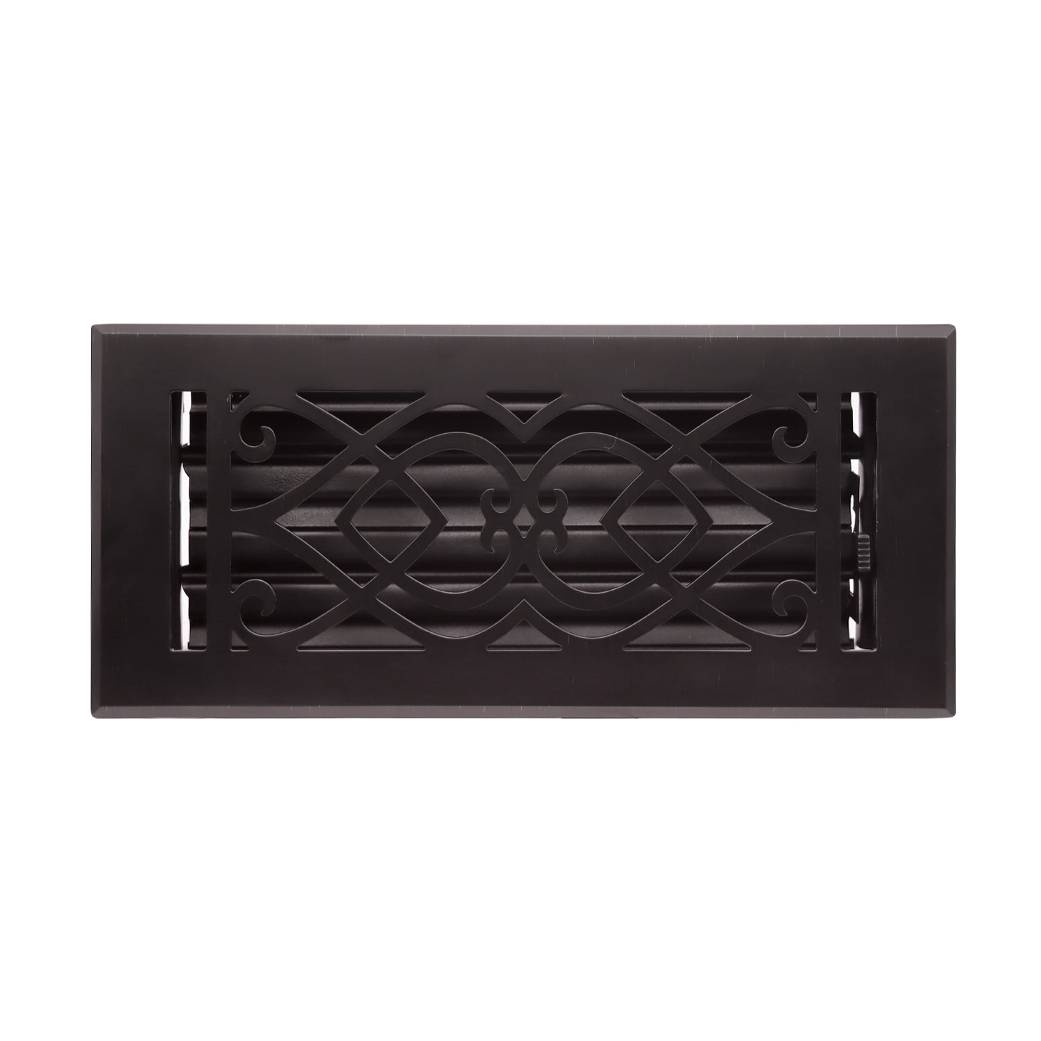 Naiture Stainless Steel Floor Register, Heavy Duty Rust-Resistant Floor Vent Cover, Metal Damper or Lever, Victorian Style Grille Floor Vent, Duct Size 4" X 10", Oil Rubbed Bronze Finish