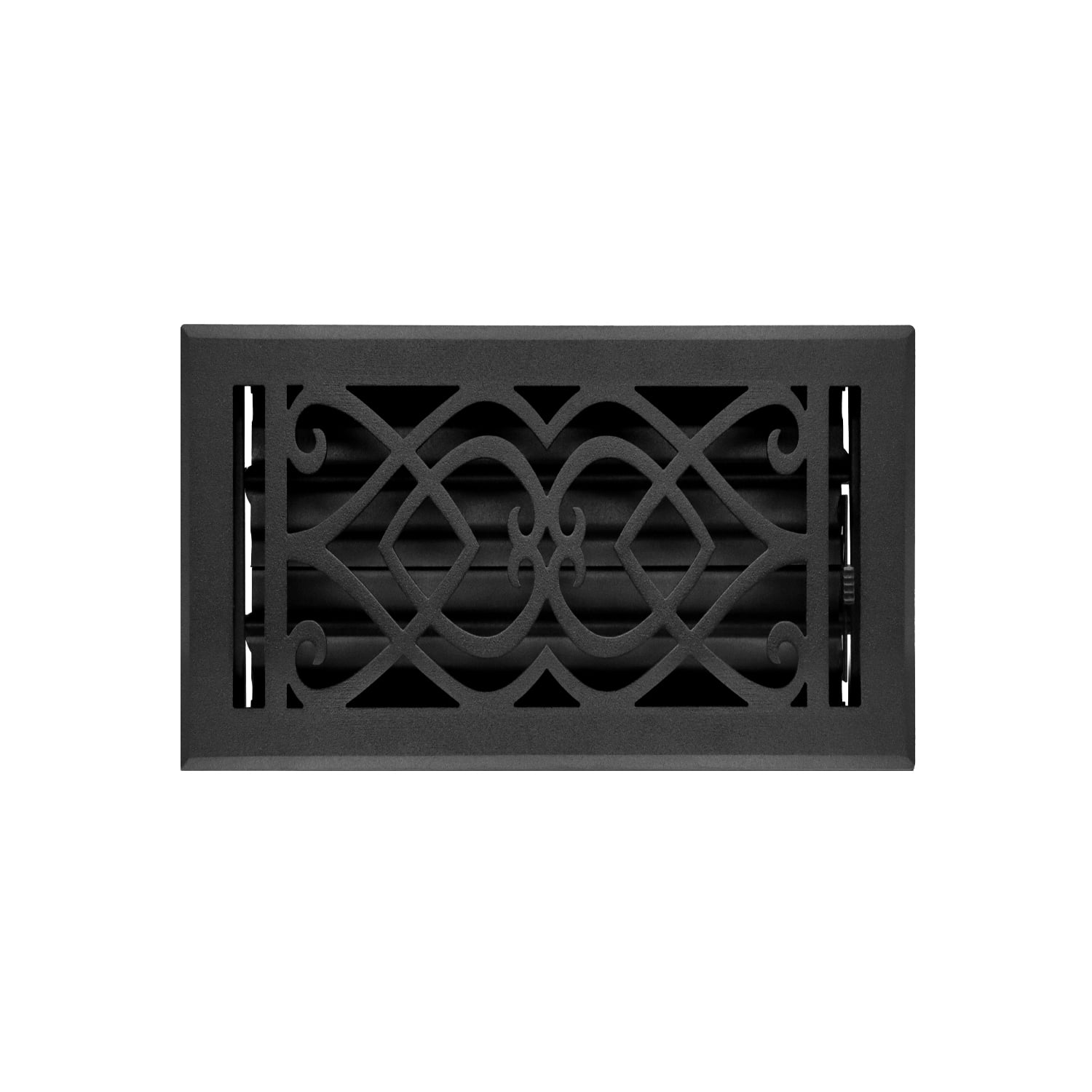 Naiture Stainless Steel Floor Register, Heavy Duty Rust-Resistant Floor Vent Cover, Metal Damper or Lever, Victorian Style Grille Floor Vent, Duct Size 6" X 10", Black Finish