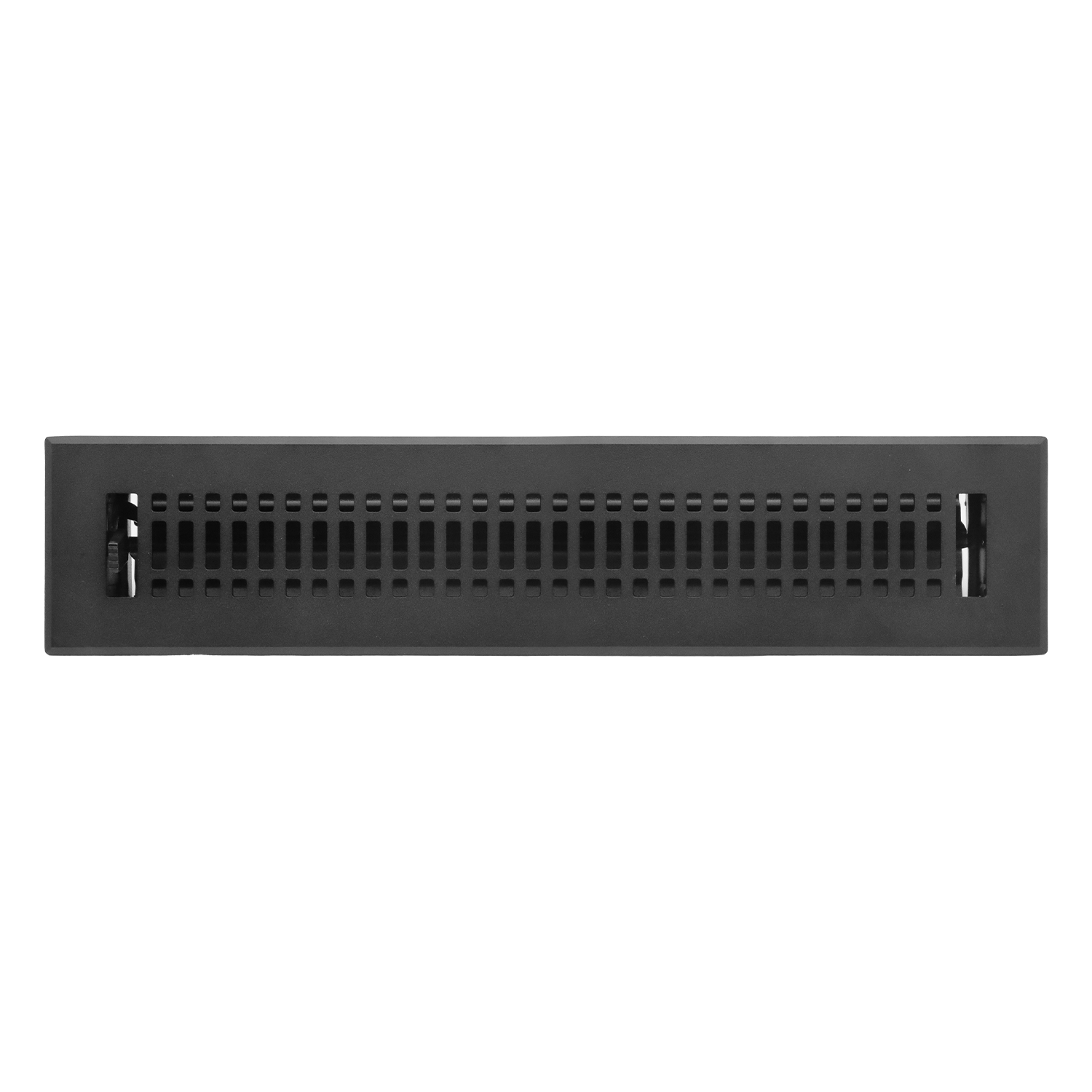Naiture Stainless Steel Floor Register, Heavy Duty Rust-Resistant Wall Vent Cover, Metal Damper or Lever, Contemporary Style Grille Wall Vent, Duct Size 2-1/4" X 14", Black Finish