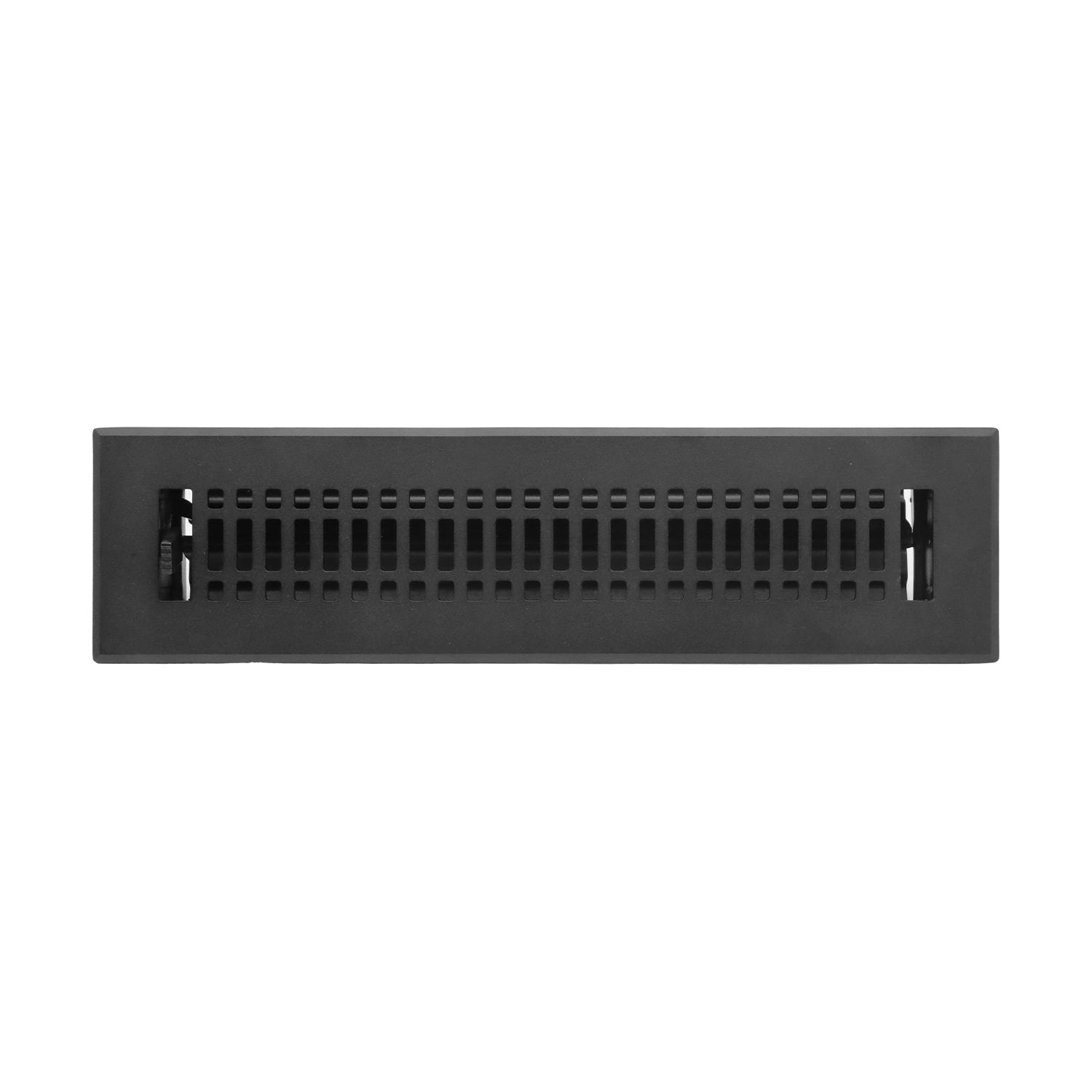 Naiture Stainless Steel Floor Register, Heavy Duty Rust-Resistant Wall Vent Cover, Metal Damper or Lever, Contemporary Style Grille Wall Vent, Duct Size 2-1/4" X 12", Black Finish