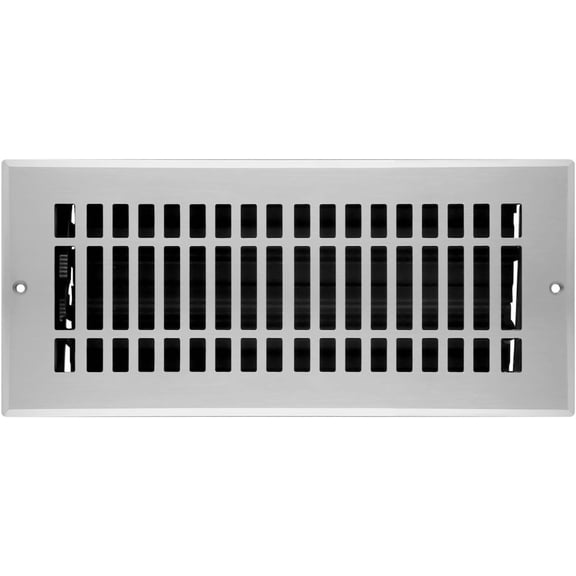 Naiture Stainless Steel Wall Register, Heavy Duty Rust-Resistant Wall Vent Cover, Metal Damper or Lever, Contemporary Style Grille Wall Vent, Duct Size 4" X 12", Brushed Nickel Finish