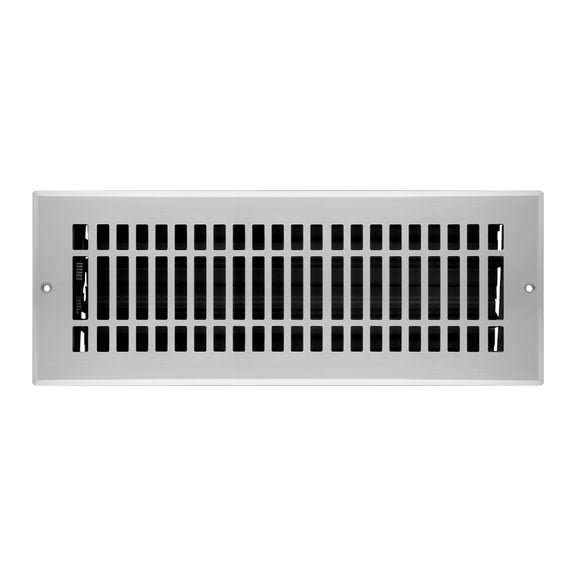 Naiture Stainless Steel Wall Register, Heavy Duty Rust-Resistant Wall Vent Cover, Metal Damper or Lever, Contemporary Style Grille Wall Vent, Duct Size 4" X 12", Brushed Nickel Finish