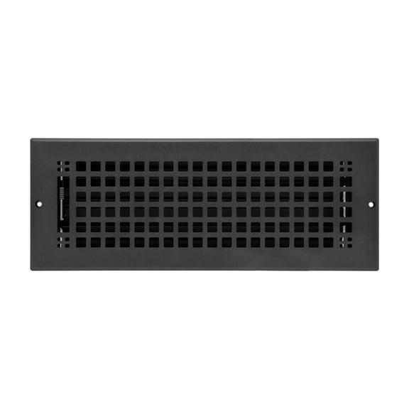 Naiture Stainless Steel Wall Register, Heavy Duty Rust-Resistant Wall Vent Cover, Metal Damper or Lever, Mission Style Grille Wall Vent, Duct Size 4" X 12", Black Finish