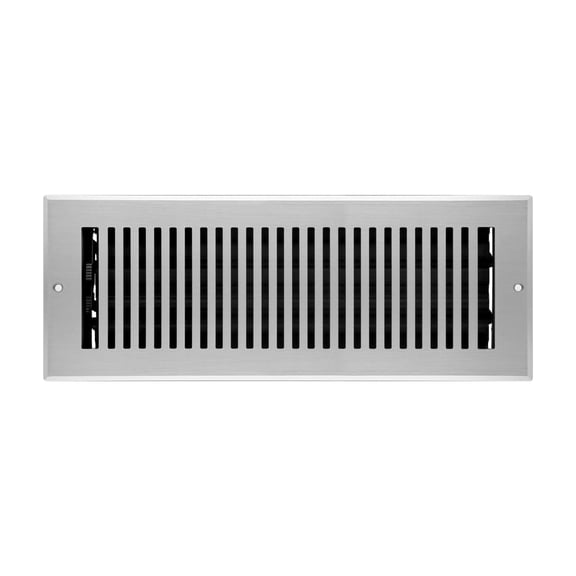 Naiture Stainless Steel Wall Register, Heavy Duty Rust-Resistant Wall Vent Cover, Metal Damper or Lever, Modern Style Grille Wall Vent, Duct Size 4" X 12", Brushed Nickel Finish