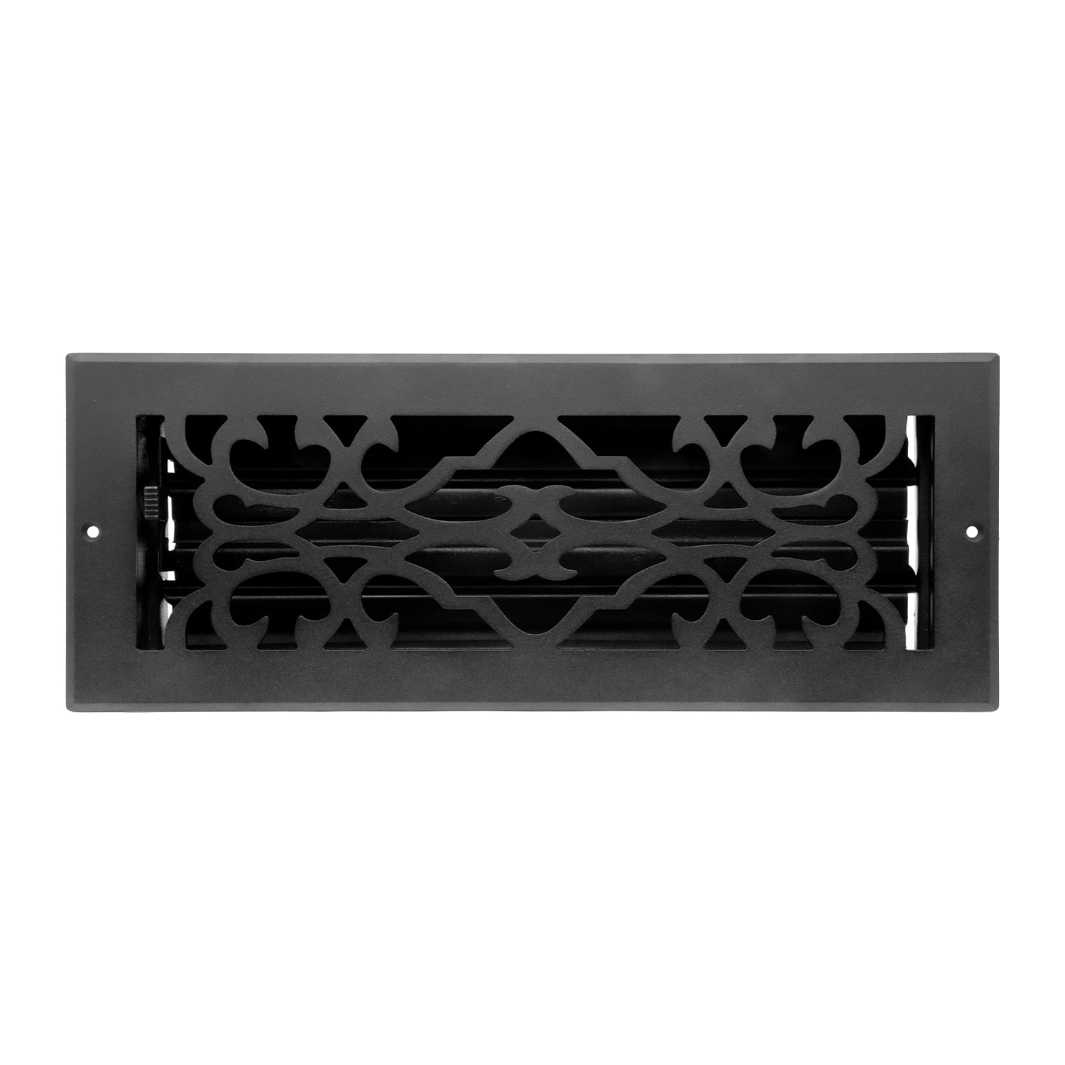 Naiture Stainless Steel Wall Register, Heavy Duty Rust-Resistant Wall Vent Cover, Metal Damper or Lever, Traditional Style Grille Wall Vent, Duct Size 4" X 12", Black Finish