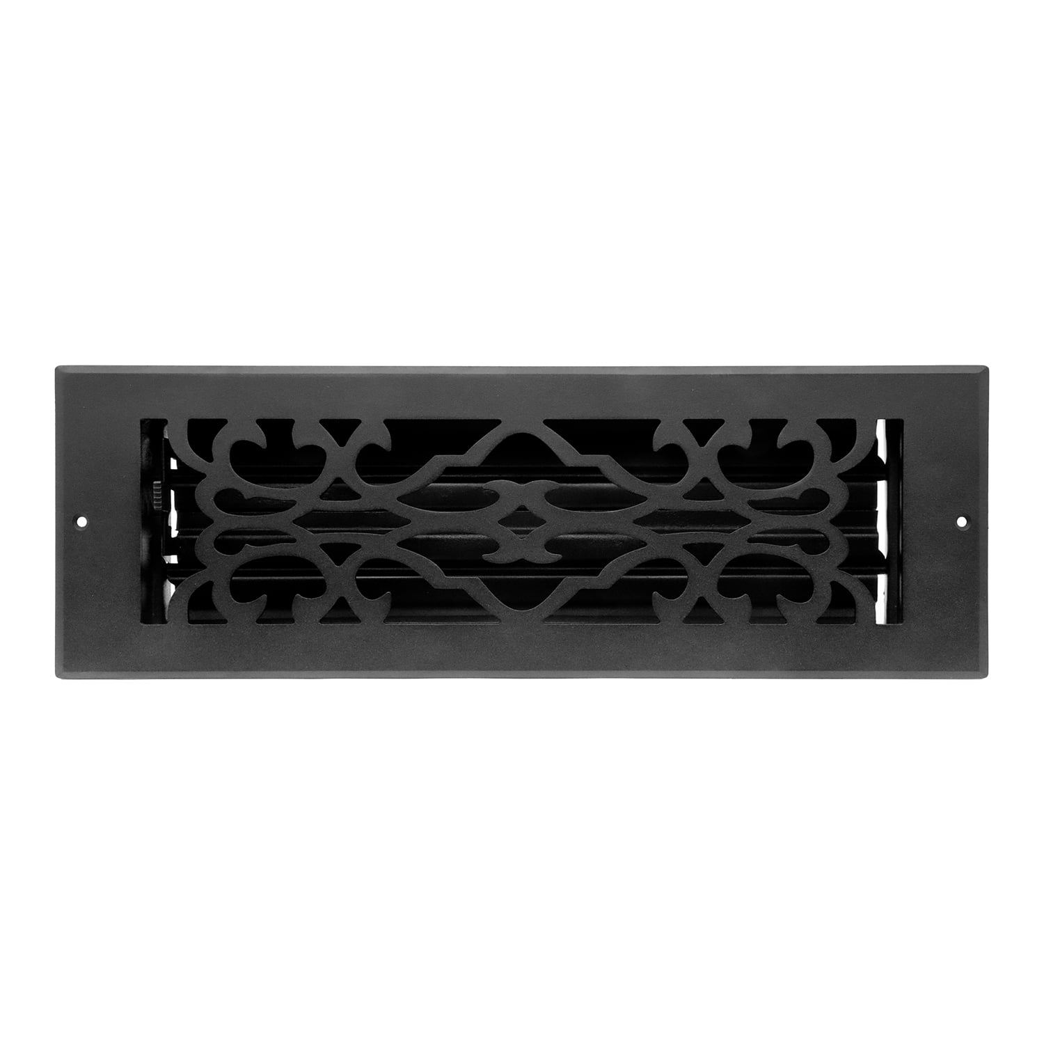 Naiture Stainless Steel Wall Register, Heavy Duty Rust-Resistant Wall Vent Cover, Traditional Damper or Lever, Modern Style Grille Wall Vent, Duct Size 4" X 14", Black Finish