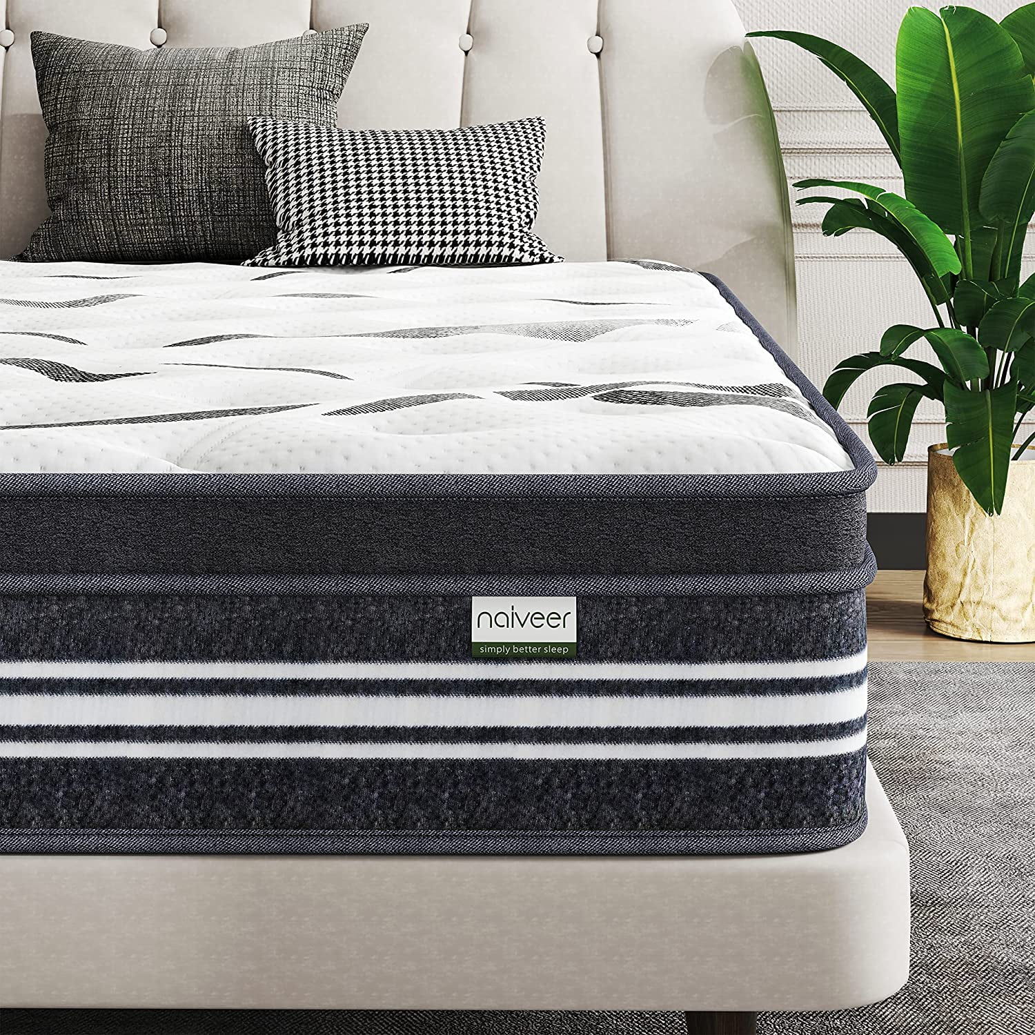 Naiveer Twin Mattress 10 Inch Memory Foam Hybrid Mattress Mattress in A
