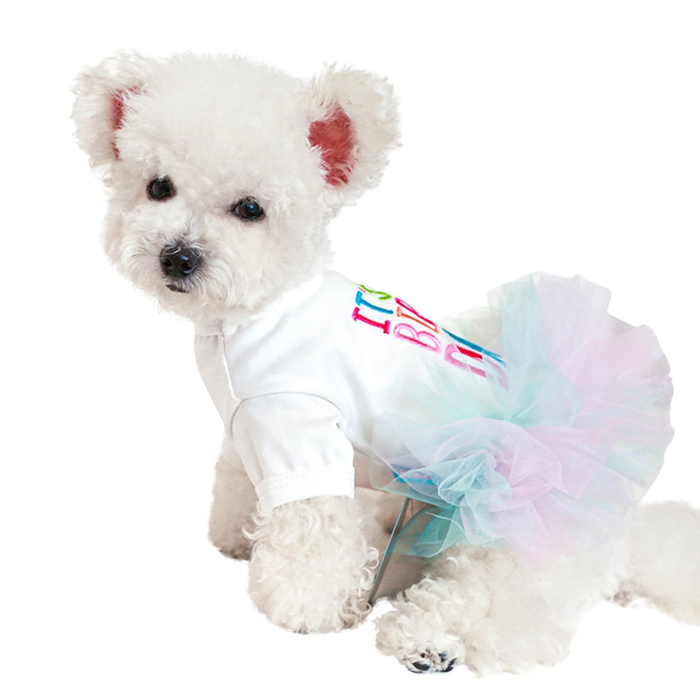 Naiyafly Dog Birthday Dress Dogs Cats Puppy Pet Kitten Shirts Outfits Clothing