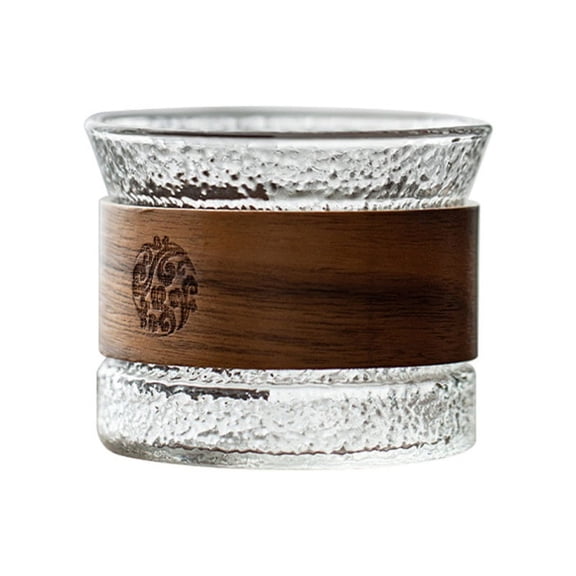 Naiyafly Japanese Vertical Pattern Glass Tea Cup Wine Glass Anti-scalding Insulation Brewing Tea Fair Cup Tea Dispenser Personal Master Cup Small Kung Fu Tea