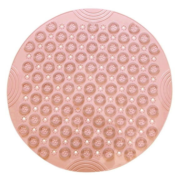 Naiyafly Non-slip Bathroom Mat Massage Shower Floor Mat With Drainage Hole In The Middle Suitable For Shower Room Round Floor Pad