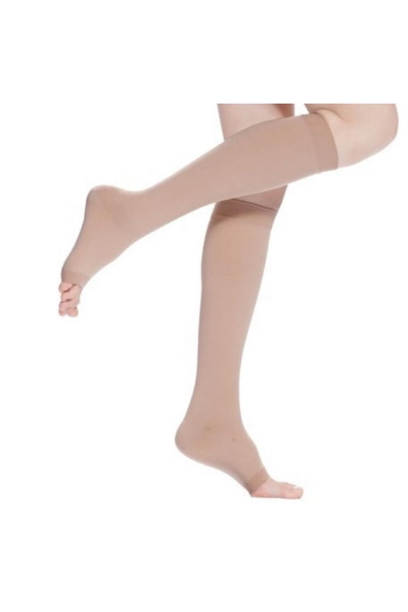 Open Toe Socks Compression Toeless Socks Knee High Support Stockings for Men Women