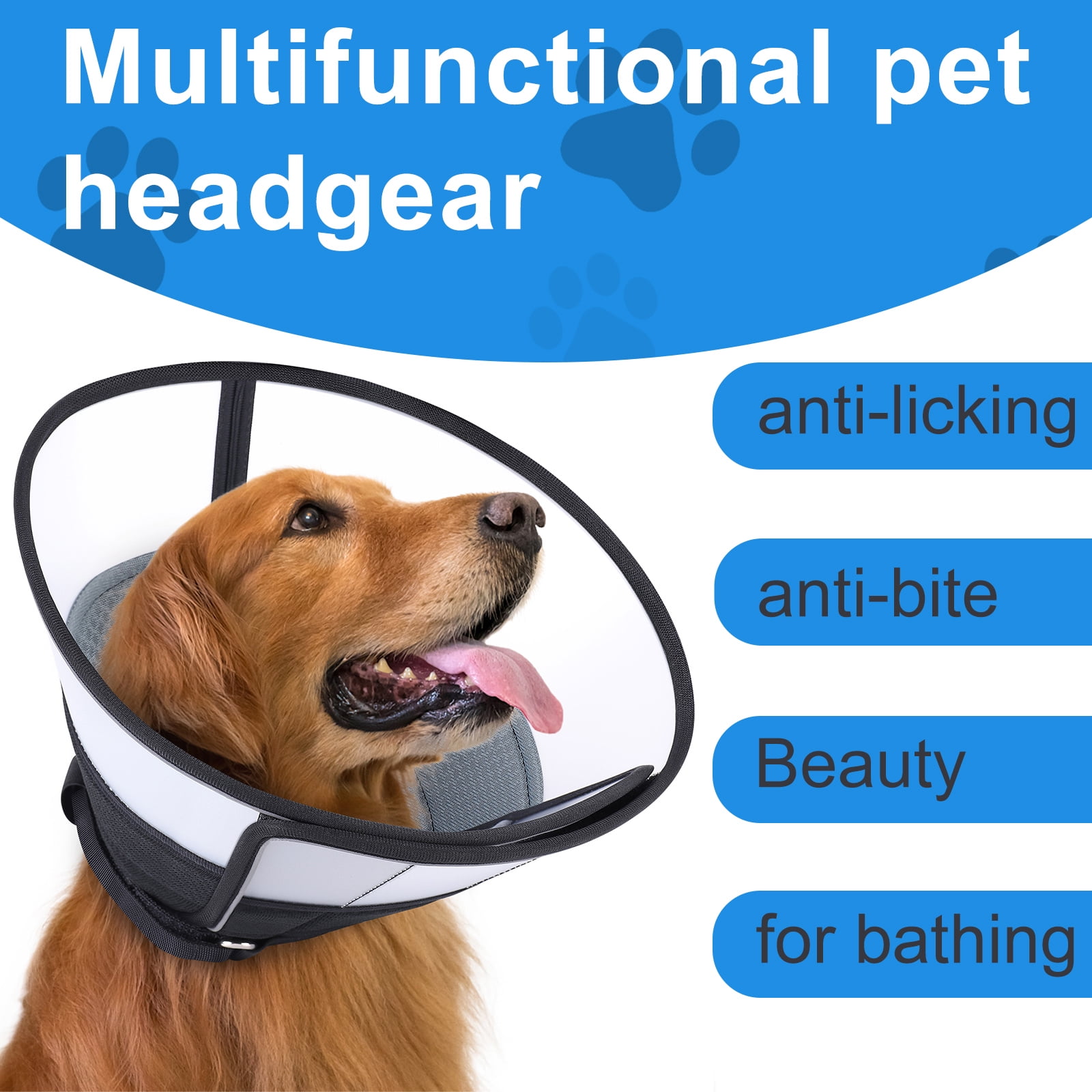Naiyafly Waterproof Dog Cone Collar for Dog After Surgery