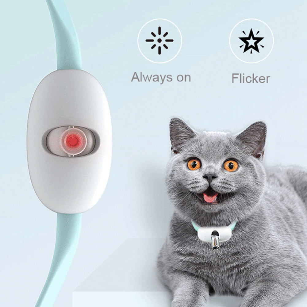 Naiyafly Wearable Automatic Cat Toys with LED Lights, Electric Smart Amusing Collar for Kitten