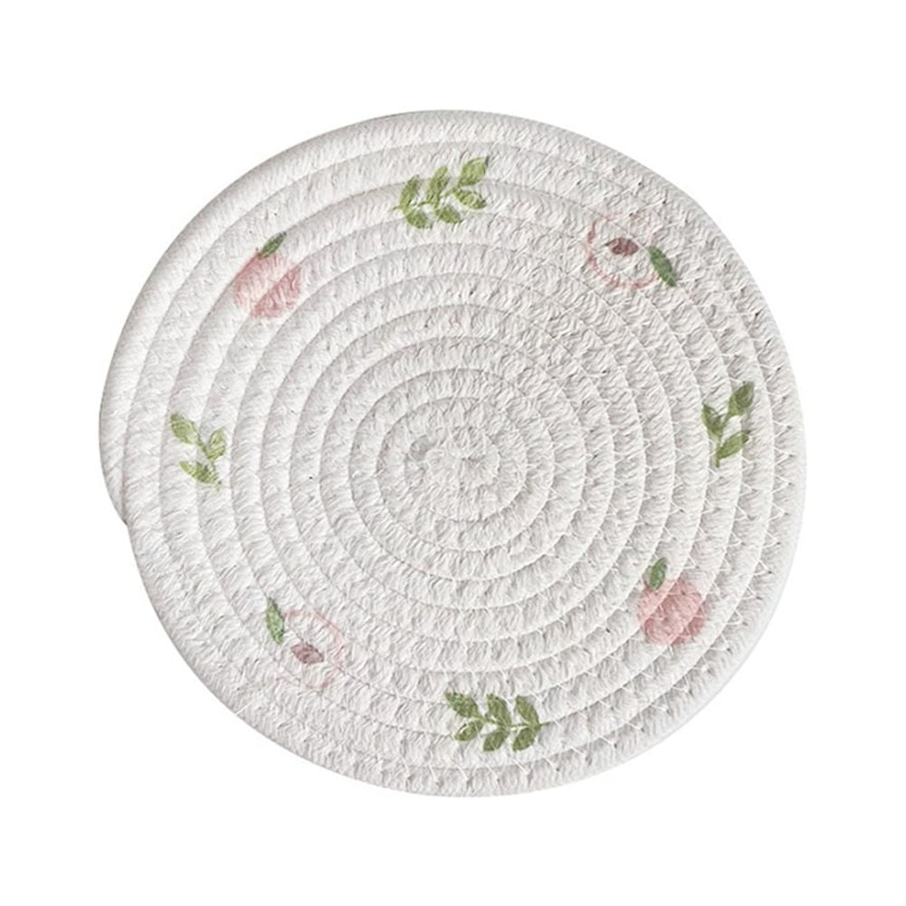 Naiyafly Woven Cotton Rope Placemat Ins Insulated Pot Pad Printed