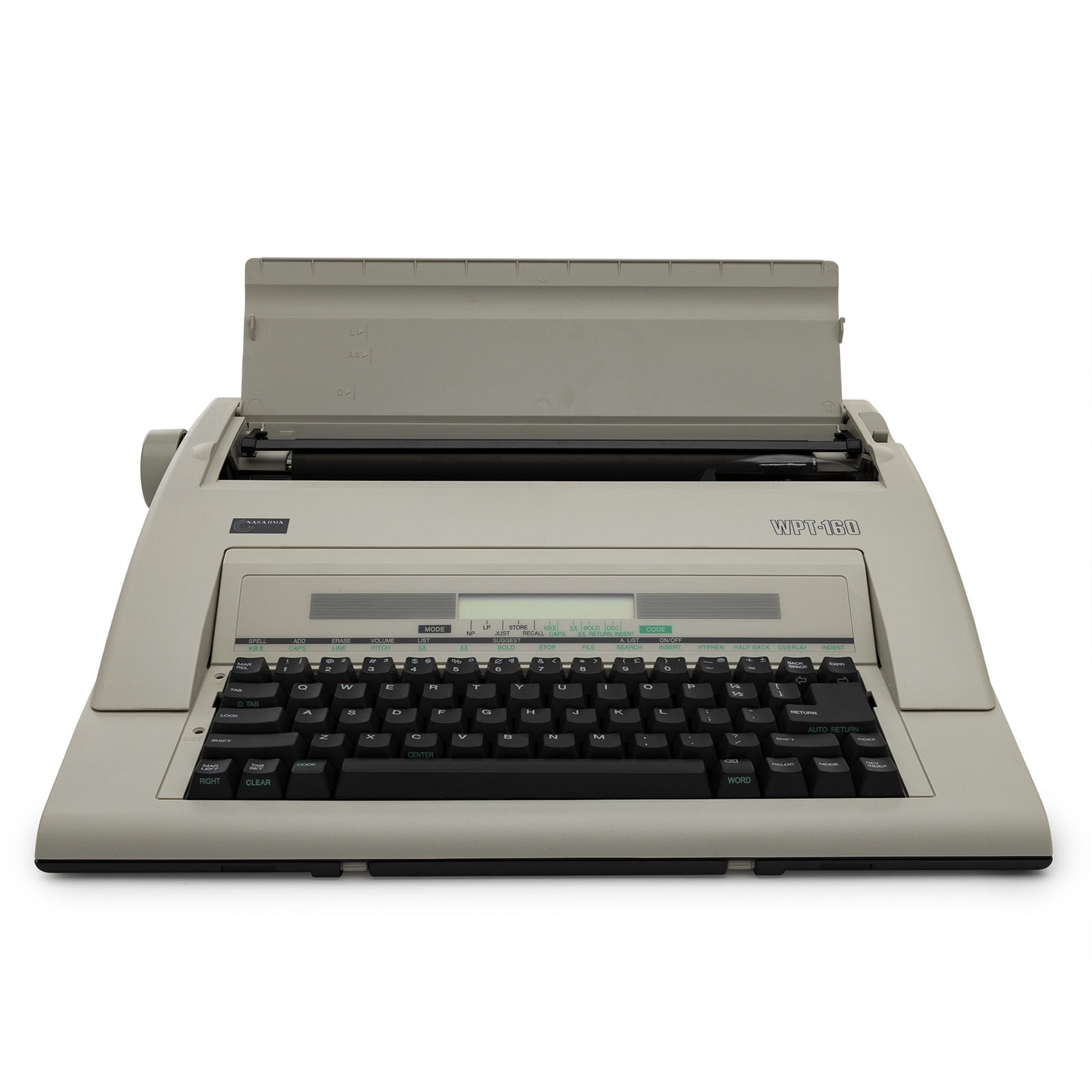 Nakajima USA WPT-160 Electronic Portable Typewriter with Display, White