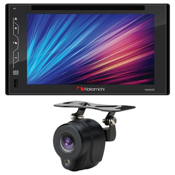Nakamichi NM-NA3020/NC5L 6.2" WVGA Double-DIN In-Dash DVD Receiver with Bluetooth and Color Camera Package
