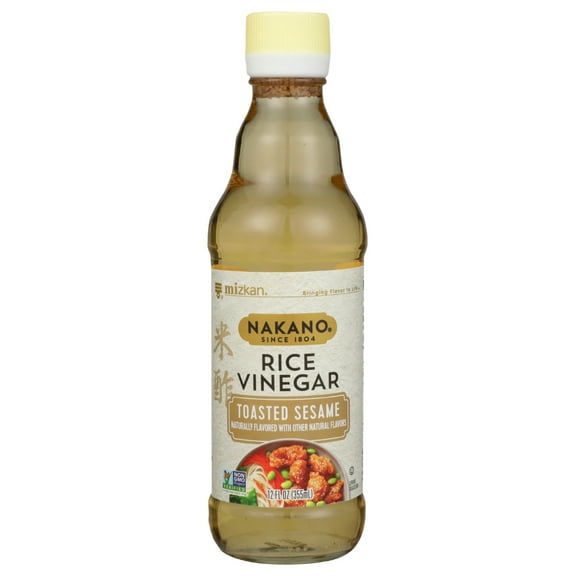 Nakano Toasted Sesame Rice Vinegar, Seasoned Vinegar for Stir Fry Sauce, Sesame Dressing and Marinades, 12 FL oz