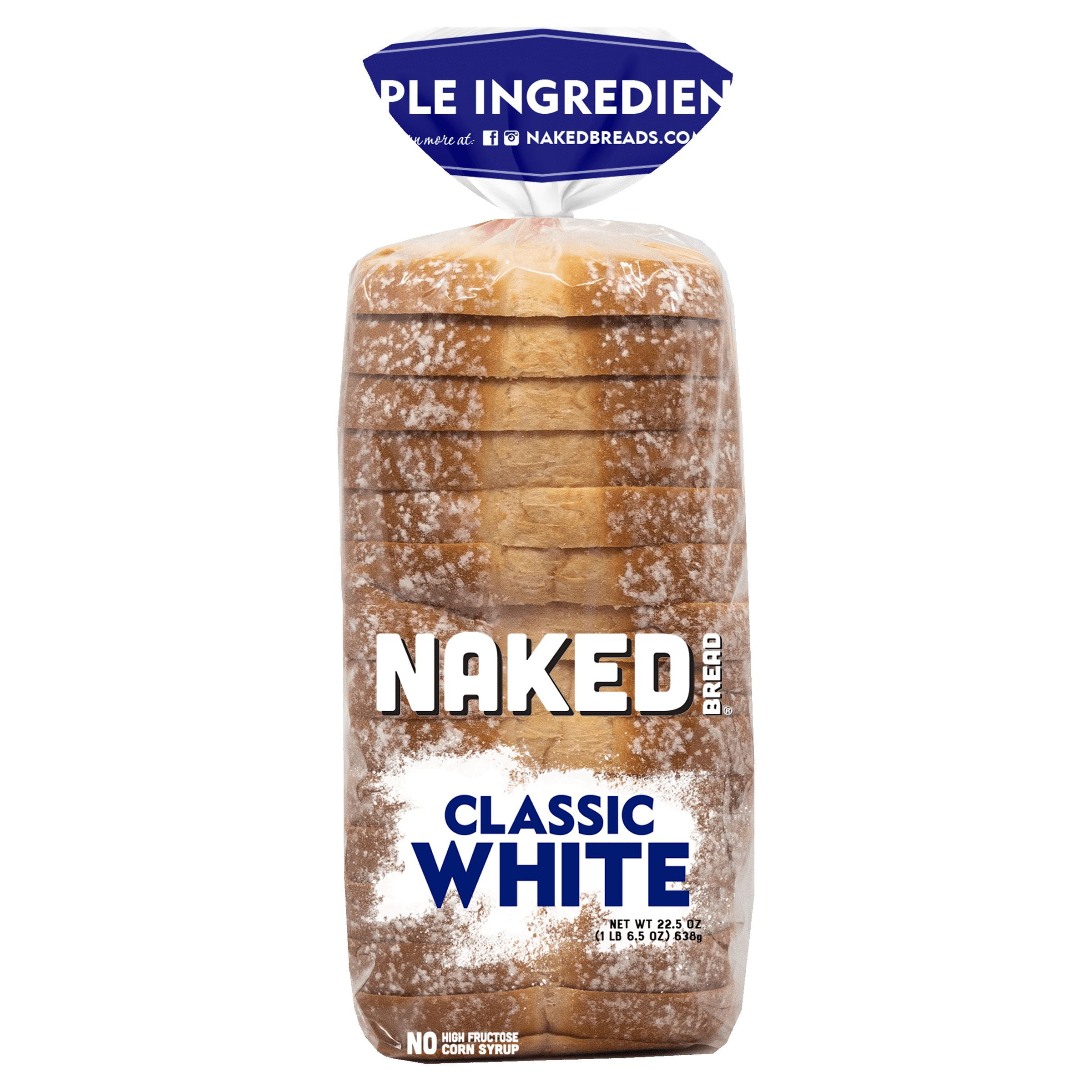 Naked Bread Thick Sliced Classic White Sandwich Bread Loaf, 22.5 oz