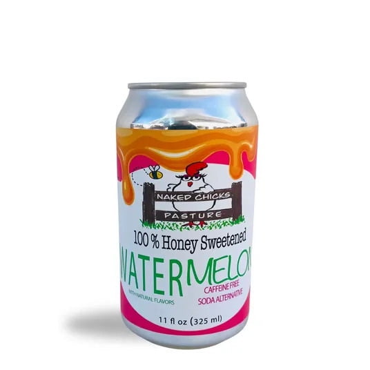 Naked Chicks Pasture Honey Soda, Watermelon-11 floz