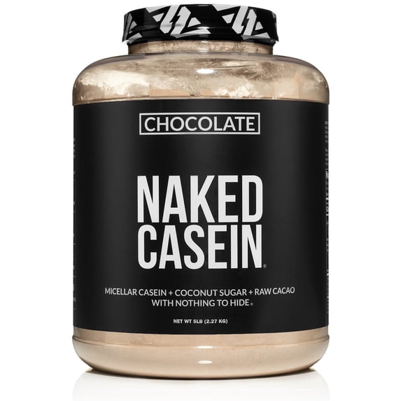 Naked Chocolate Casein - Chocolate Micellar Casein Protein - 5 Pound Bulk, Gmo-Free, Gluten-Free, Soy-Free, Preservative-Free - Stimulate Muscle Growth - Enhance Recovery - 60 Servings