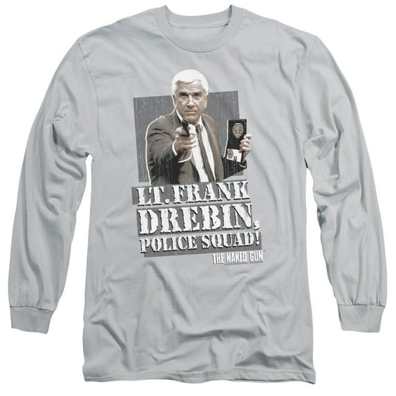 Naked Gun Fran Drebin Long Sleeve Adult 18/1 T-Shirt Silver