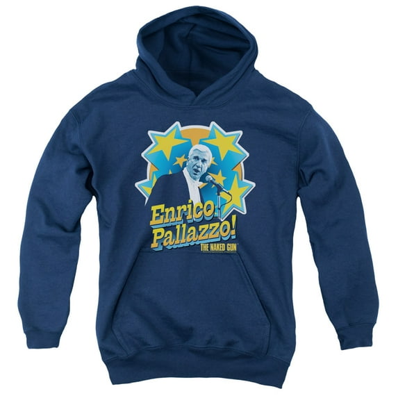 Naked Gun Its Enrico Pallazzo Youth Pullover Hoodie Sweatshirt Navy