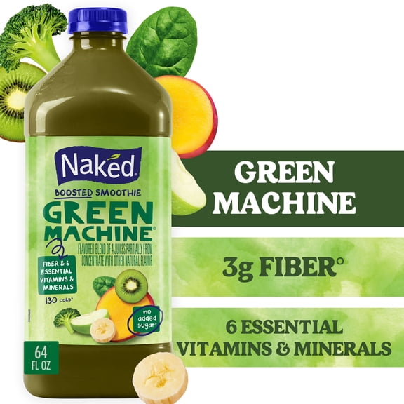 Naked Juice Green Machine Flavored 100% Juice Smoothie Blend, 64 fl oz