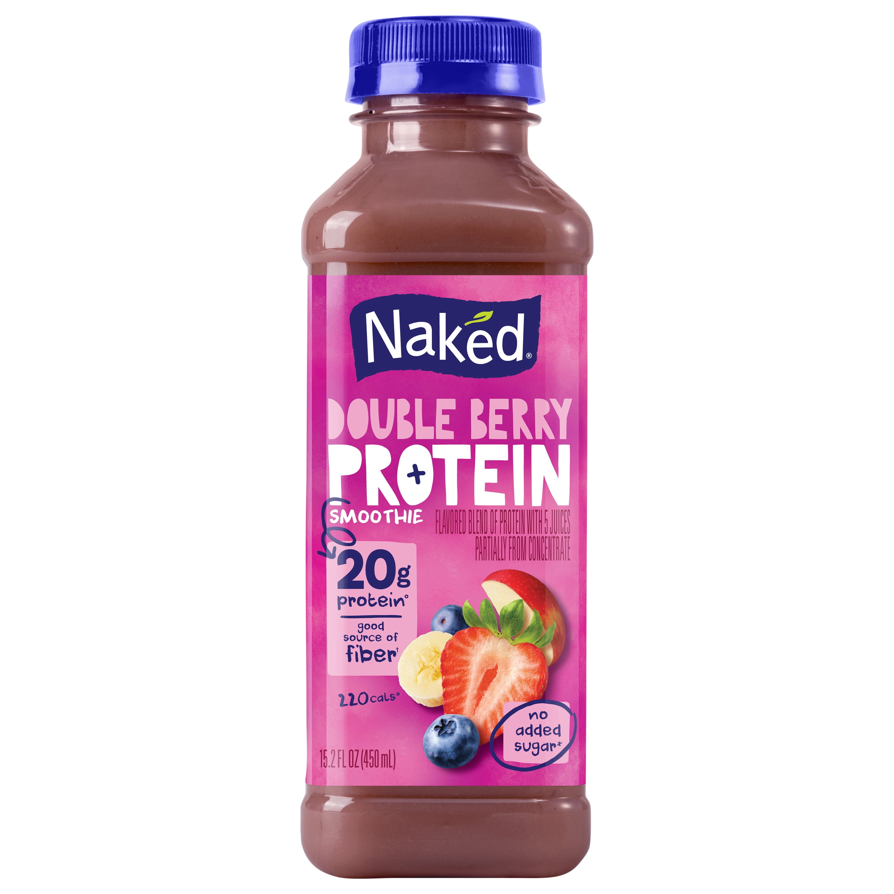 Naked Juice Protein Double Berry Fruit Flavored Juice Smoothie Blend, 15.2 fl oz